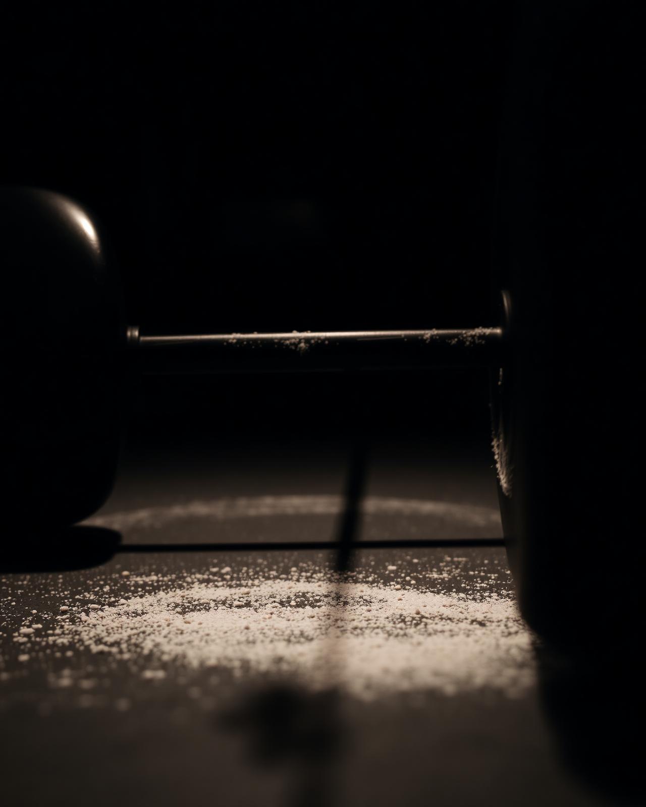 Loaded barbell on a gym floor
